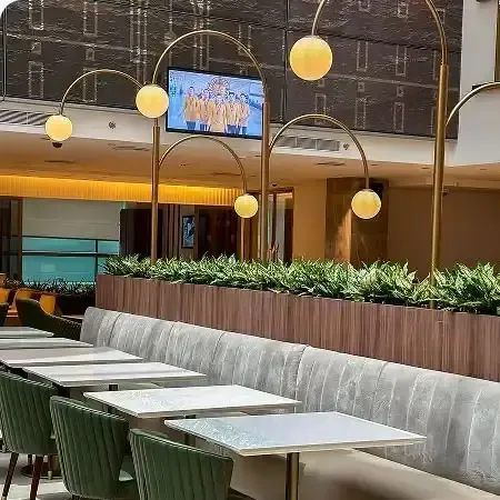 Airport dining seating area