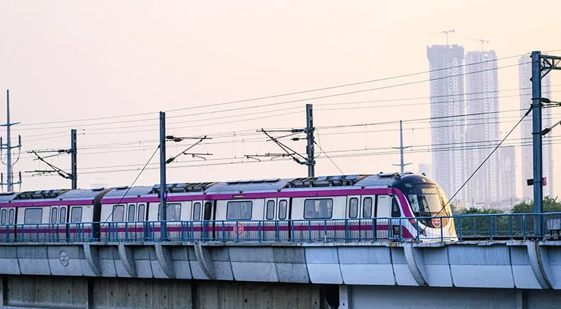 Metro train connecting the airport