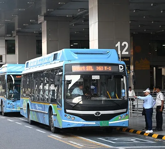 bus standing at terminal