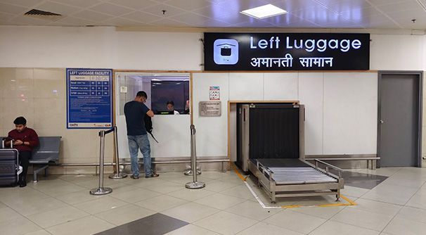 Left luggage counter at airport