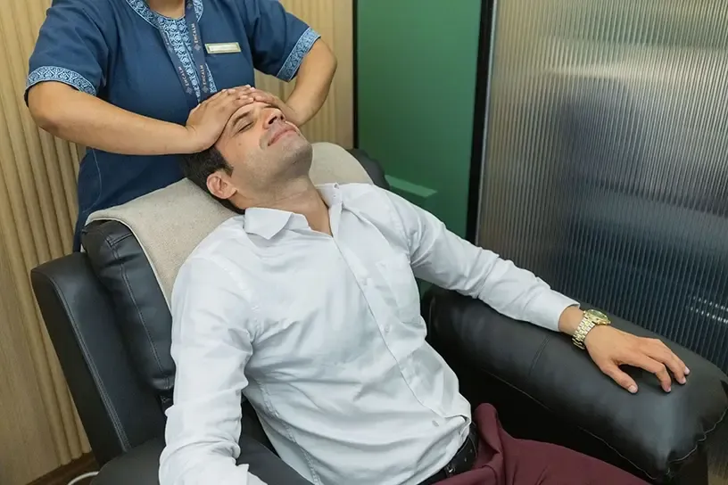 man taking therapy