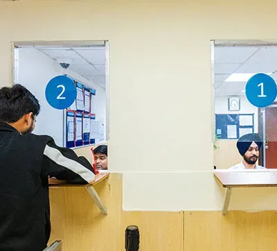 man at counter