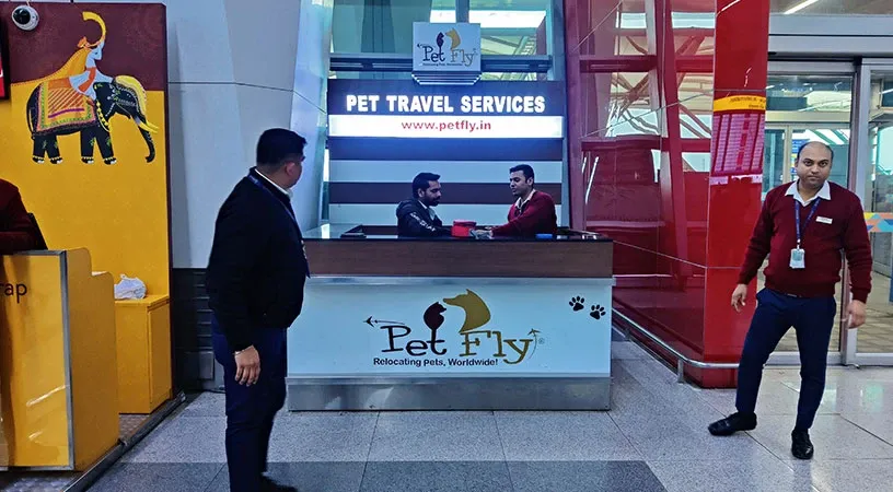Pet Travel services desk at airport