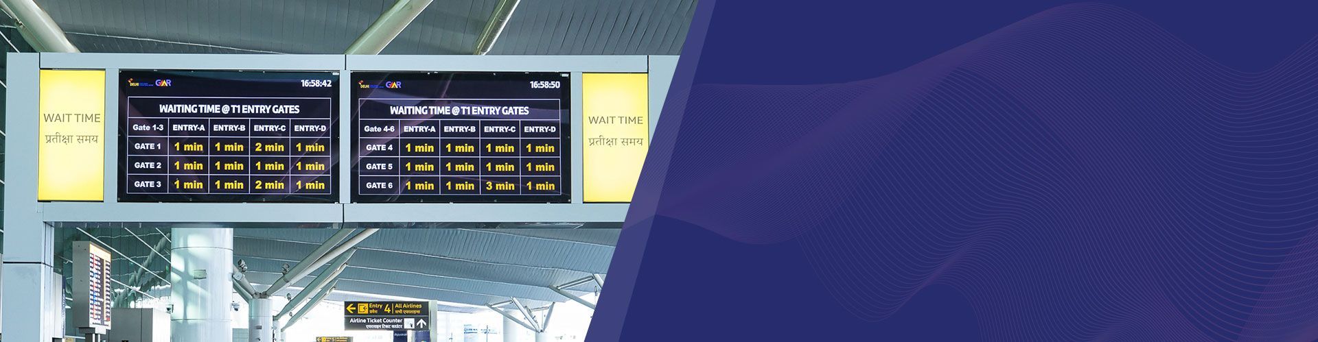 Delhi Airport Wait Time Tracker – For Departing Passengers